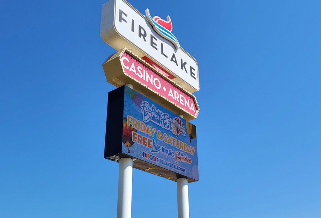 JCM Firelake Casino signage