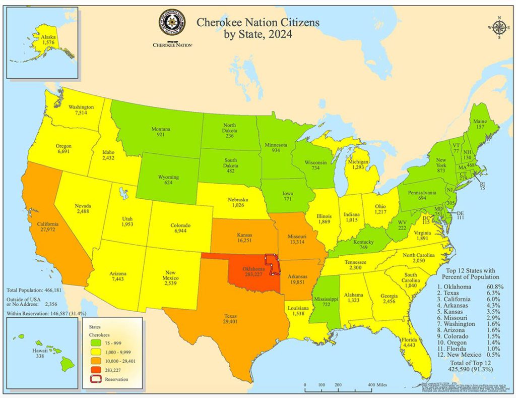 Cherokee Nation citizen map