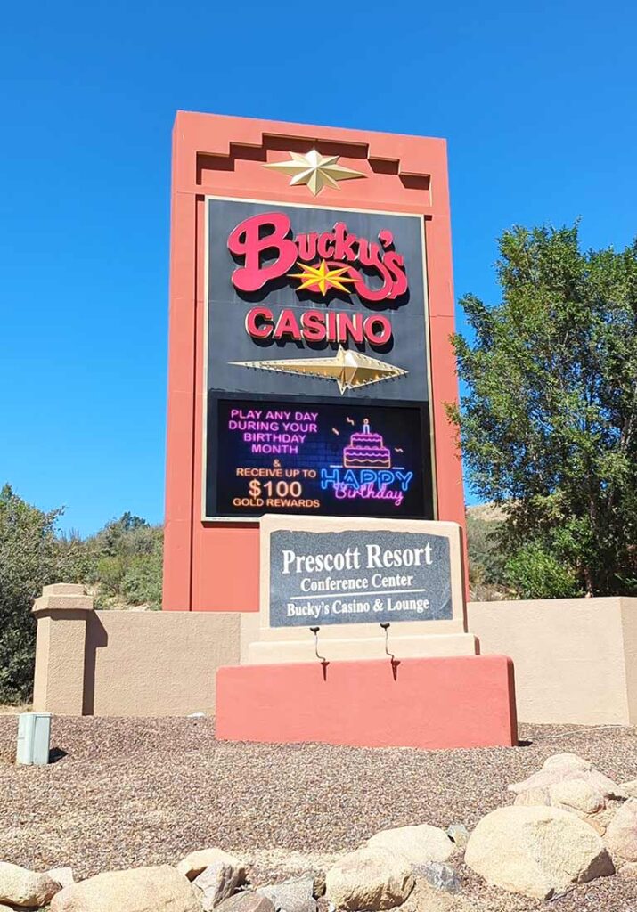 Bucky's Casino JCM signage