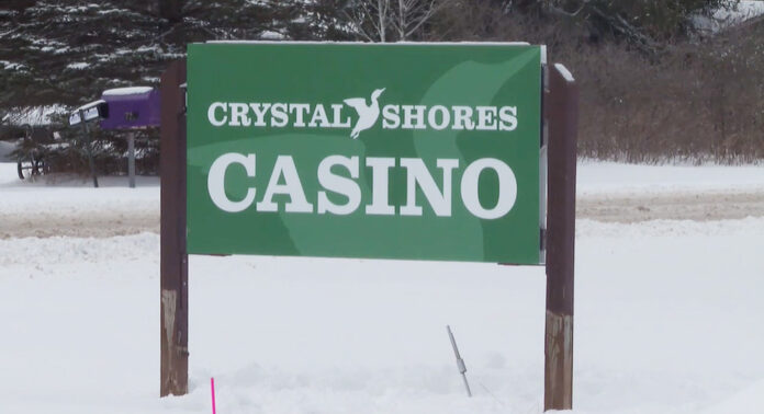 Crystal Shores Casino sign